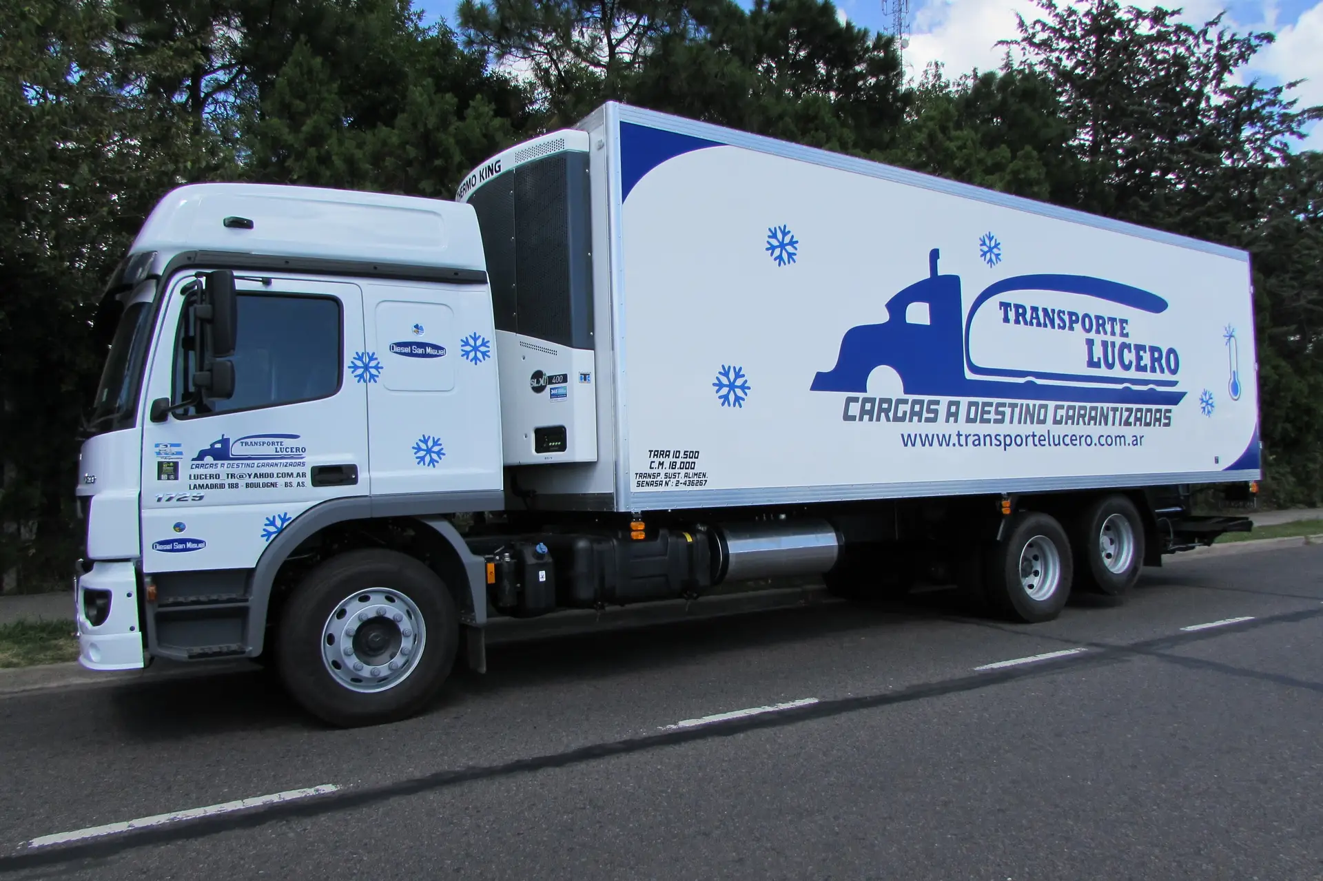 Camión refrigerado de Transporte Lucero